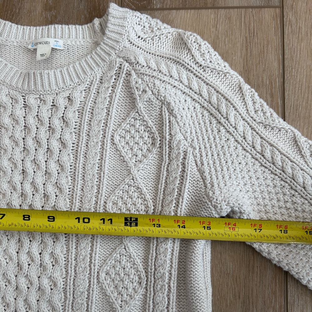 J. Crew Crewcuts Kids Ivory Cable Knit Sweater - Picture 6 of 7